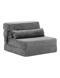 Artiss 3-in-1 Folding Sofa Bed Armless Lounger Chair with Side Pocket and Pillow