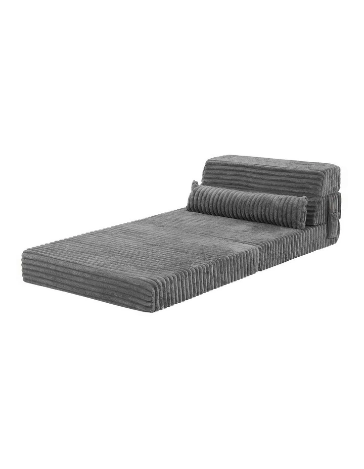 Artiss 3-in-1 Folding Sofa Bed Armless Lounger Chair with Side Pocket and Pillow image 3
