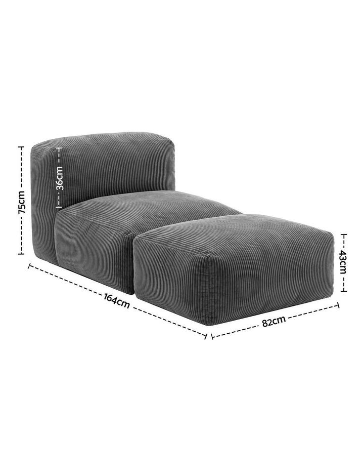 Artiss Foldable Bean Bag Sofa Bed Cloud Couch Boneless Floor Lounger Chair Grey image 3