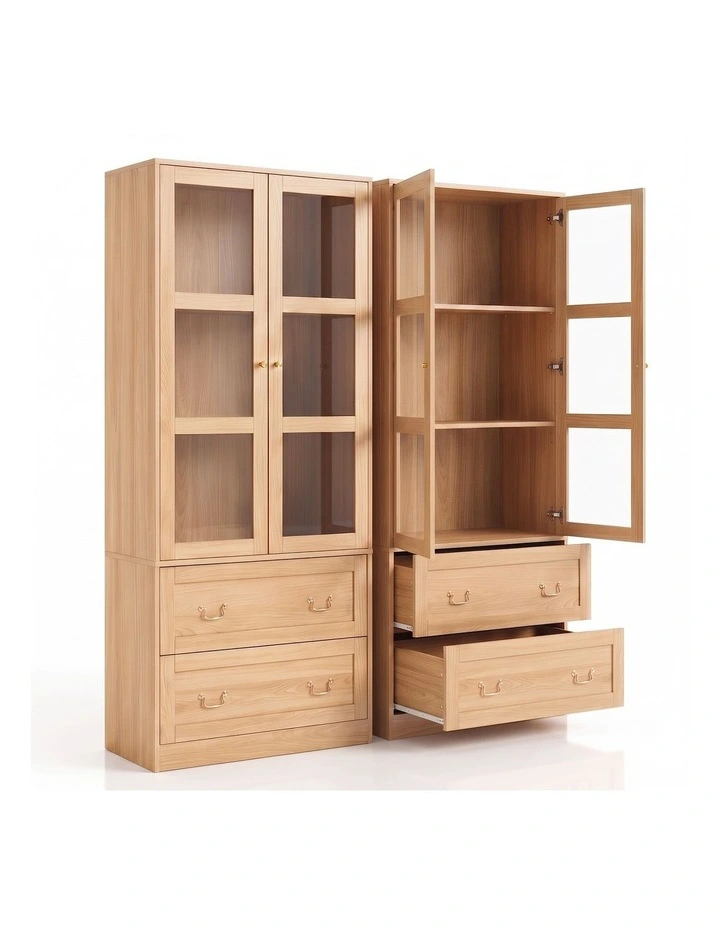Artiss Buffet Sideboard Cabinets X2 180cm Hutch Storage Kitchen Drawer Door Wood image 1