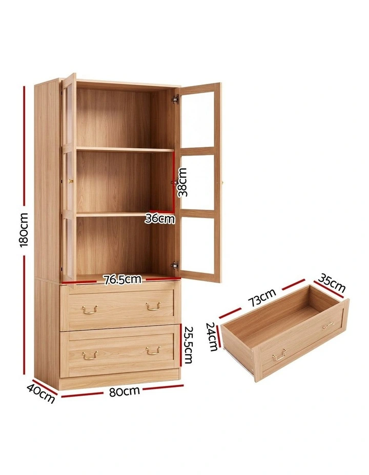 Artiss Buffet Sideboard Cabinet 180cm Hutch Storage Kitchen Drawer Door Wood image 2