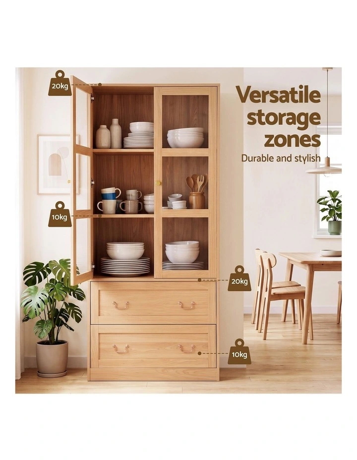 Artiss Buffet Sideboard Cabinet 180cm Hutch Storage Kitchen Drawer Door Wood image 4