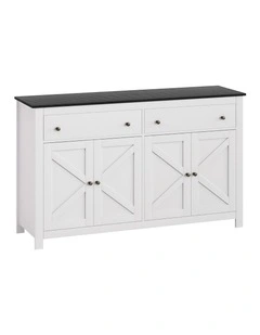 Artiss Buffet Sideboard Storage Cabinet Kitchen Cupboard 2 Drawers 140CM Black