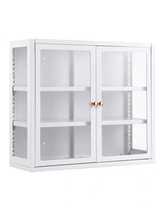 Artiss Buffet Cabinet Sideboard Wall Mounted Clear Display Storage 60cm White