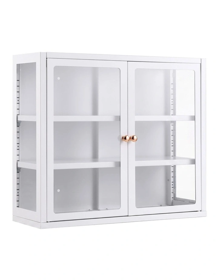 Artiss Buffet Cabinet Sideboard Wall Mounted Clear Display Storage 60cm White image 1