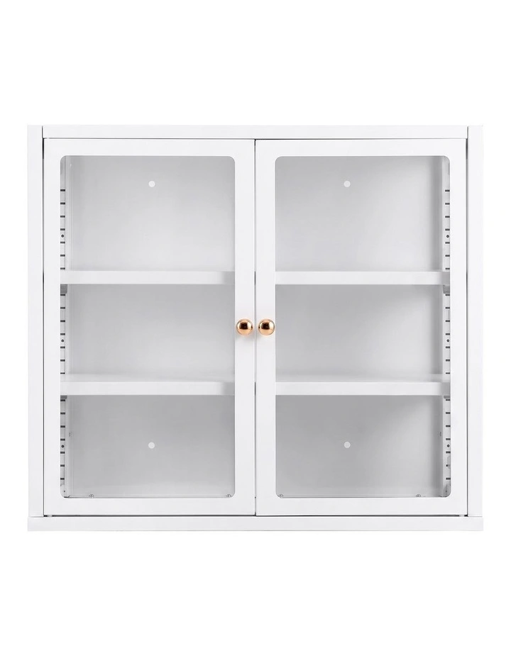 Artiss Buffet Cabinet Sideboard Wall Mounted Clear Display Storage 60cm White image 3