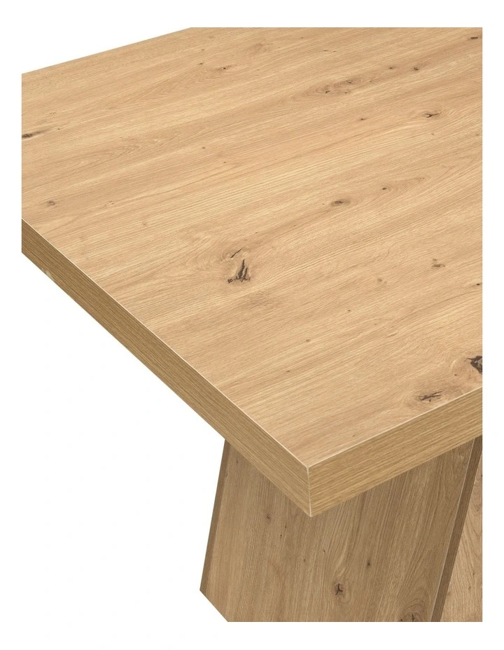 180cm Rectangular Dining Table, Long Dining Room Tables with Double Pedestal for Dining Room, Oak image 4