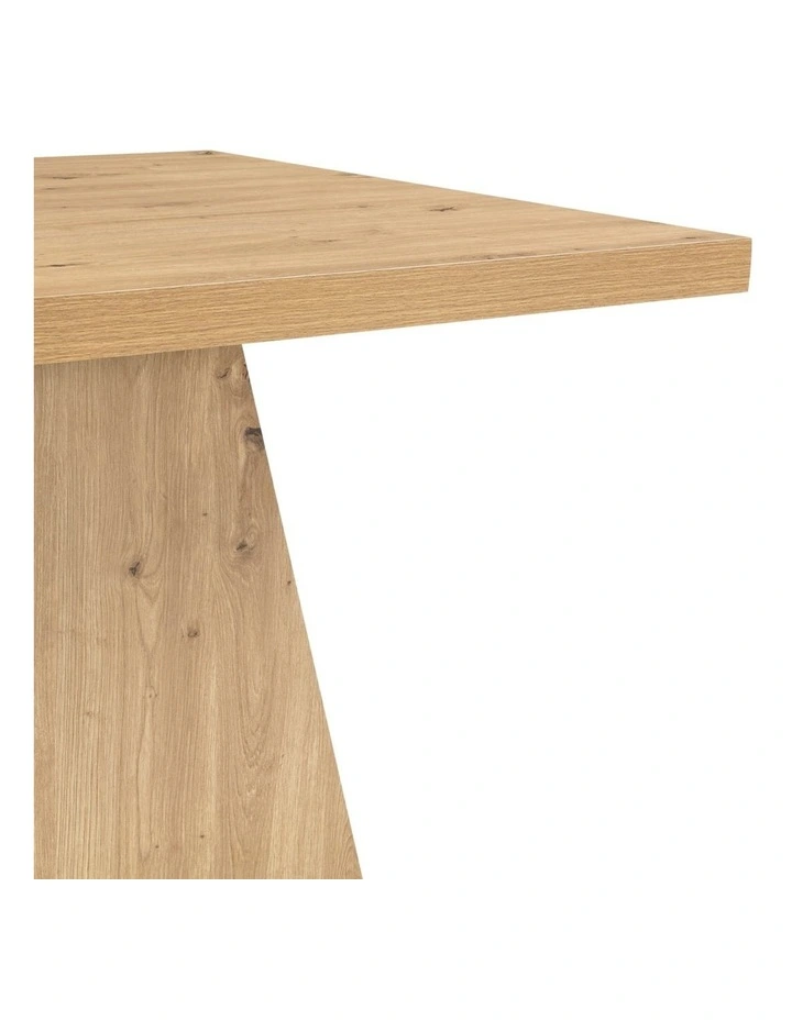 180cm Rectangular Dining Table, Long Dining Room Tables with Double Pedestal for Dining Room, Oak image 5