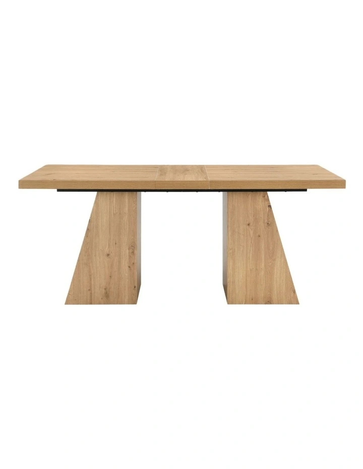 180cm Rectangular Dining Table, Long Dining Room Tables with Double Pedestal for Dining Room, Oak image 6