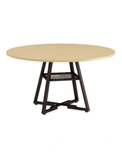 Round Wood Texture Dining Table in Oak Colour
