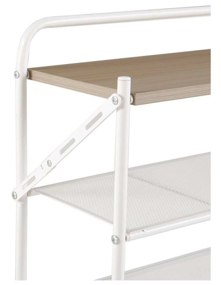 4 Tier Shoe Rack, Shoe Rack for Entryway in White, No Assembly Needed image 6