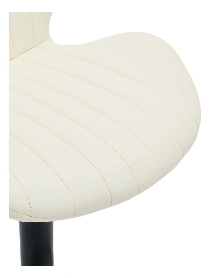 Set of 2 Modern Faux Leather Swivel Bar Stools, Bar Chairs with High Backrest in Beige Colour image 4