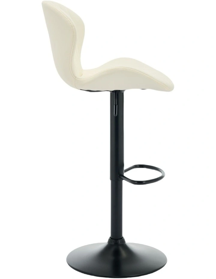 Set of 2 Modern Faux Leather Swivel Bar Stools, Bar Chairs with High Backrest in Beige Colour image 6