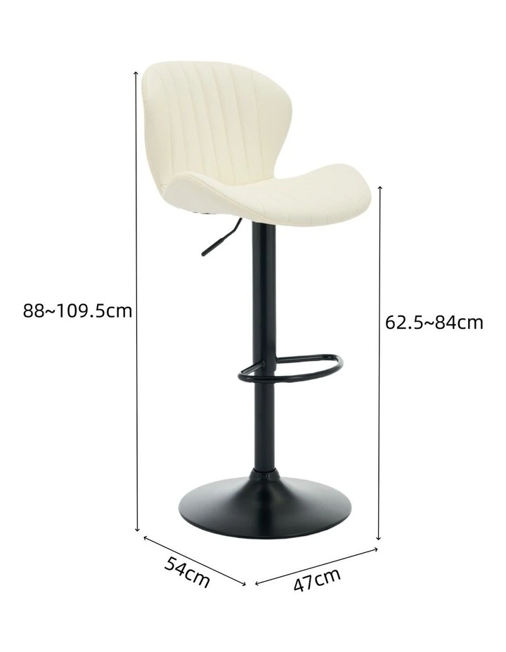 Set of 2 Modern Faux Leather Swivel Bar Stools, Bar Chairs with High Backrest in Beige Colour image 7