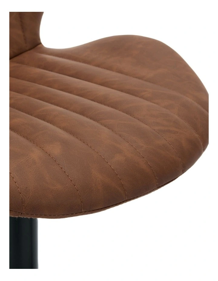 Set of 2 Modern Faux Leather Swivel Bar Stools, Bar Chairs with High Backrest in Brown Colour image 4