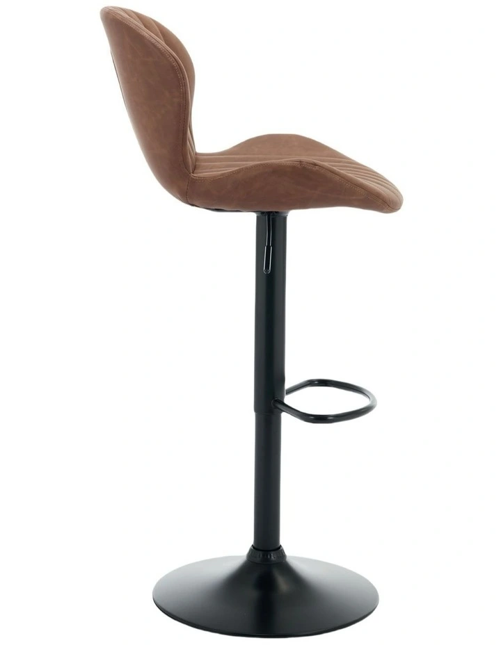 Set of 2 Modern Faux Leather Swivel Bar Stools, Bar Chairs with High Backrest in Brown Colour image 6