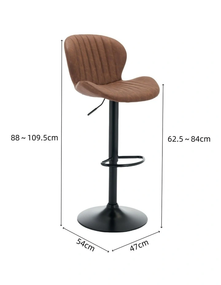Set of 2 Modern Faux Leather Swivel Bar Stools, Bar Chairs with High Backrest in Brown Colour image 7