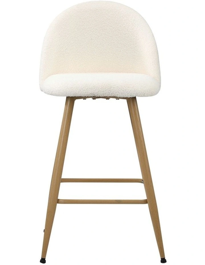 Oikiture 4x Bar Stools Kitchen Dining Chairs Counter Stool Boucle Padded Stools image 2