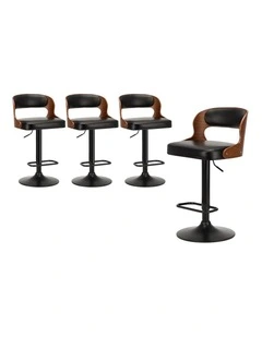 Oikiture 4X Bar Stool Gas Lift Kitchen Swivel Chair Leather LUKA