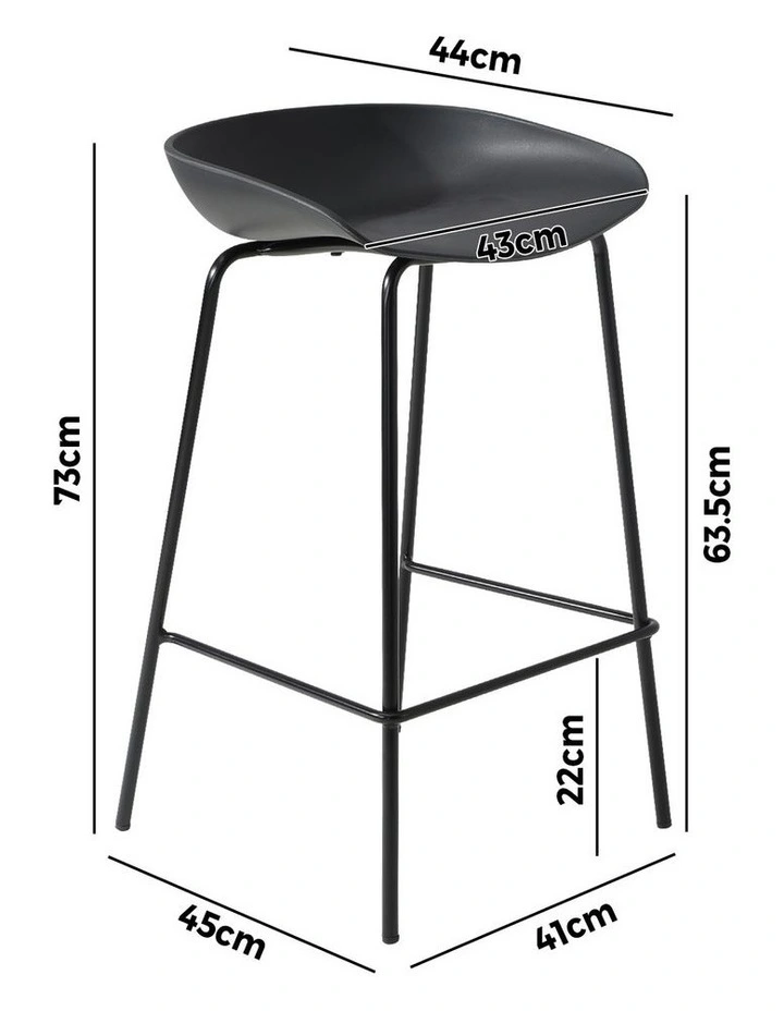 Oikiture Set of 4 Kitchen Bar Stools Stool Dinning Counter Chairs Metal Black image 3