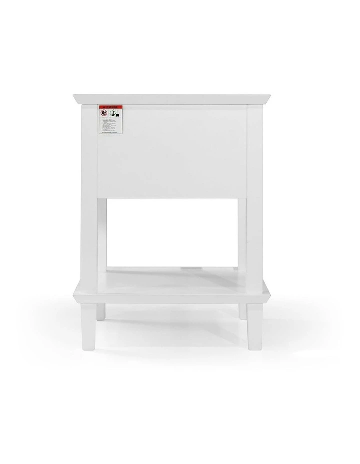 Amber Hamptons 2 Draw White Bedside Table w/Brass Handle 50cm image 5