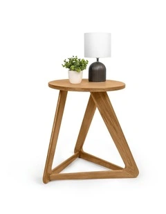 Andreas Oak Designer Sofa Side Table 42cm