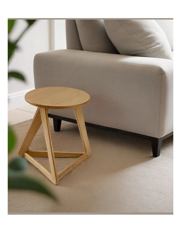 Andreas Oak Designer Sofa Side Table 42cm image 2