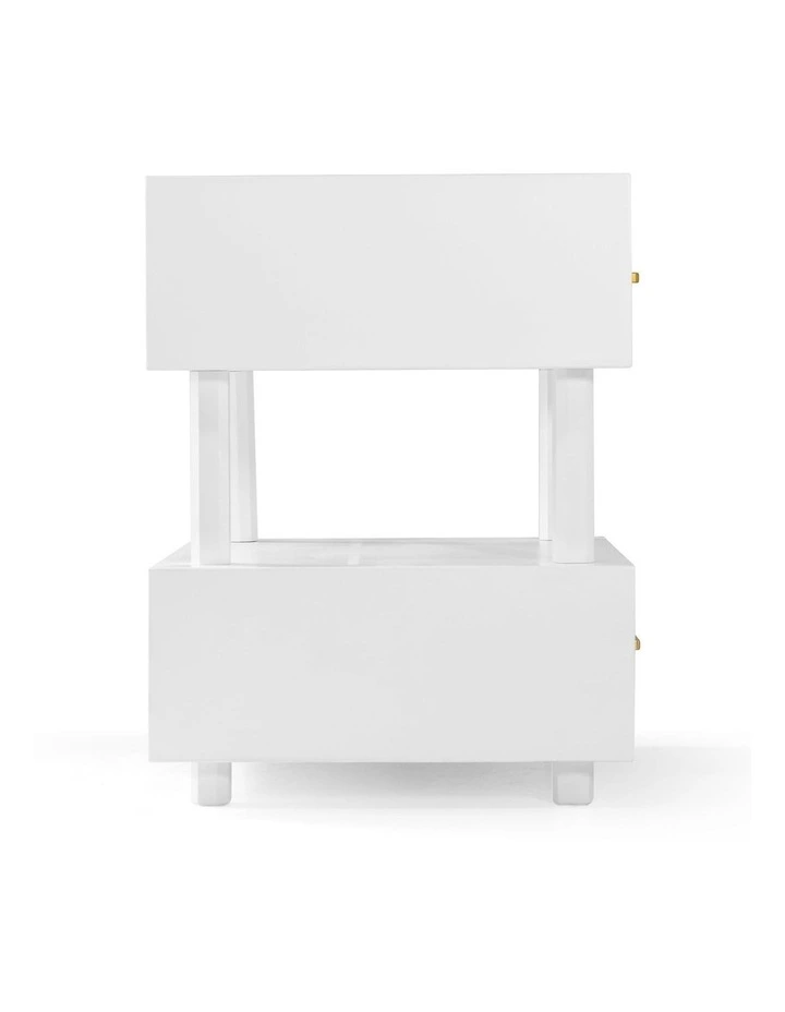 Nikita Double Draw Brass Handle Bedside Table 55cm image 7