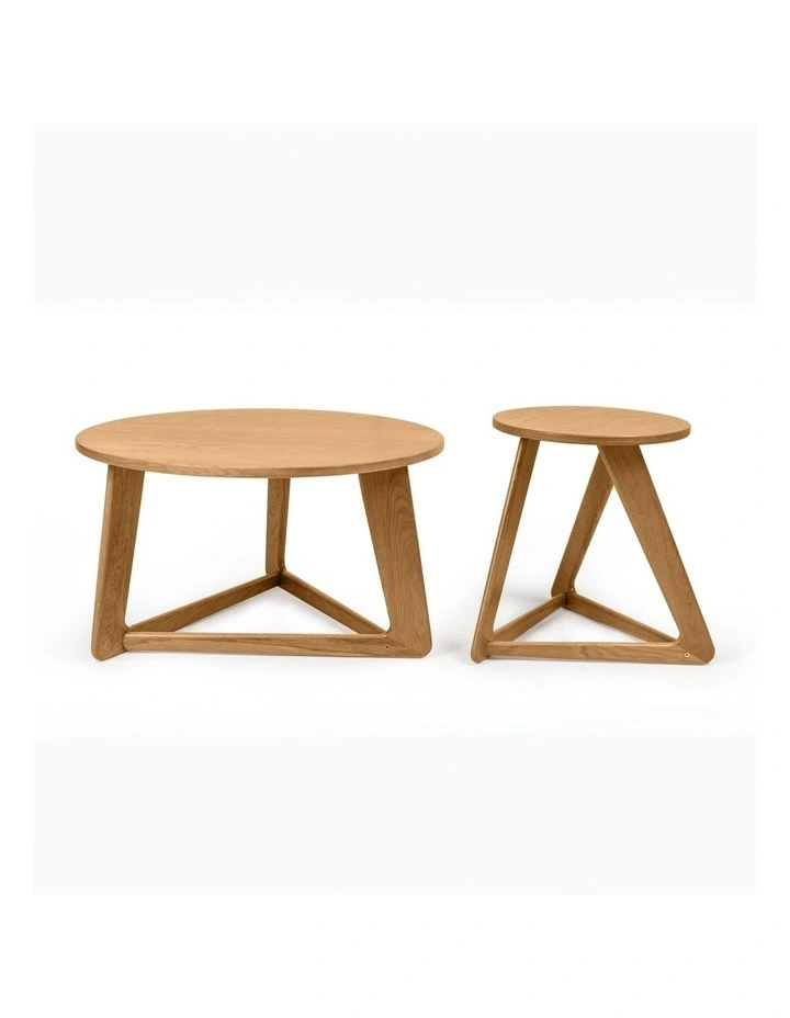 Andreas Oak Triangle Leg Coffee Table 80cm image 2