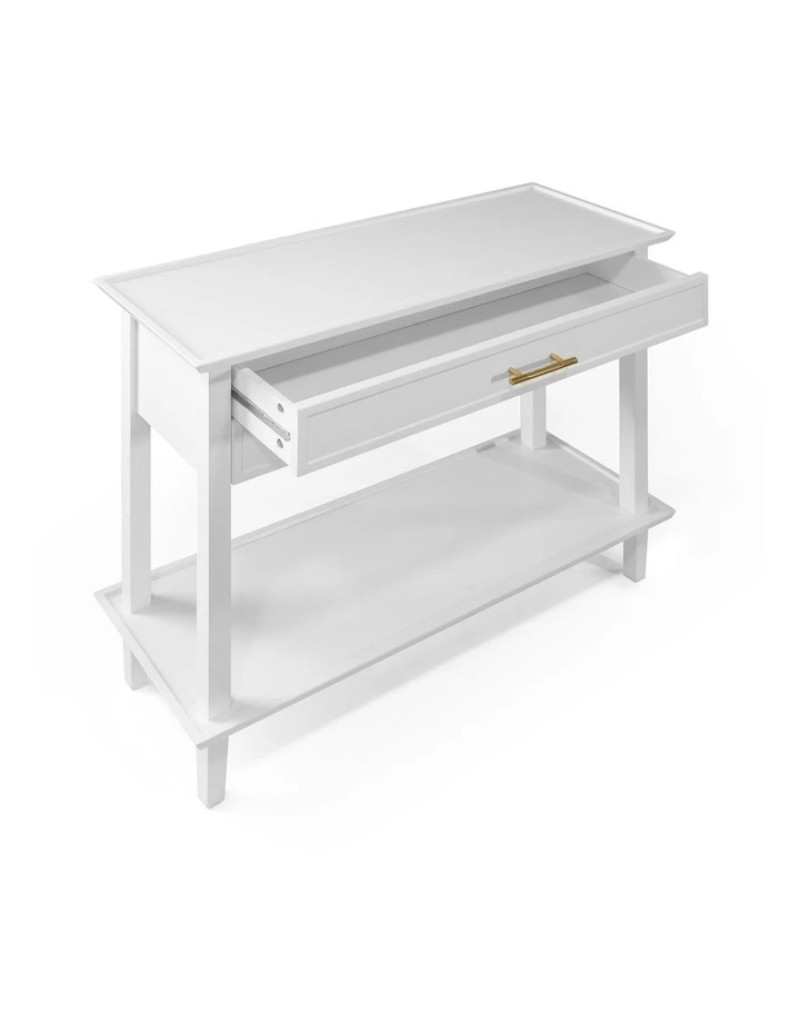 Amber Hamptons 2 Draw White Console w/Brass Handle 120 cm image 4