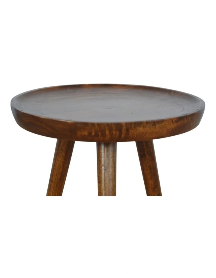 Artisan Furniture Solid Wood Chestnut Tray Nesting Stools, Brown image 5