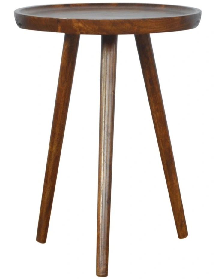 Artisan Furniture Solid Wood Chestnut Tray Nesting Stools, Brown image 6