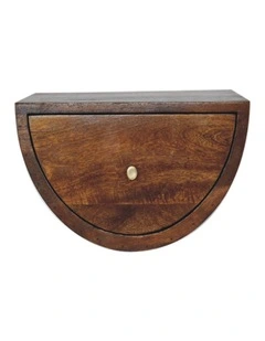 Artisan Furniture Solid Wood Chestnut Crescent Floating Bedside, 1 Drawer, Brown