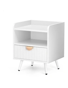 Bedside Table with Drawer White