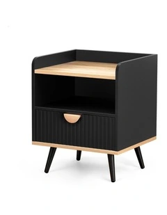 Bedside Table with Drawer Black