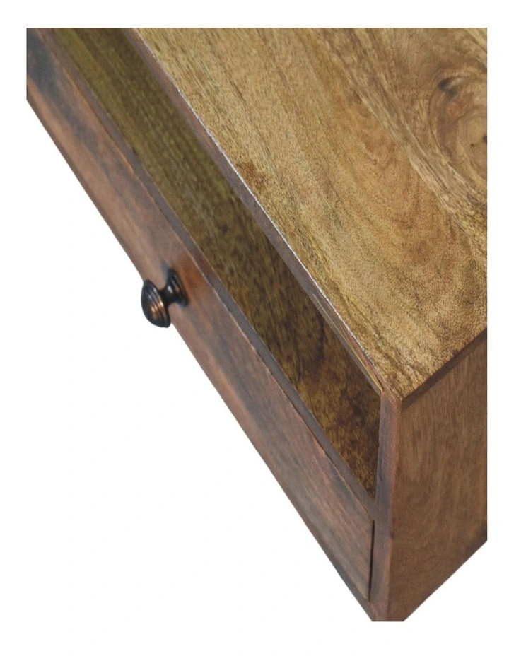 Artisan Furniture Solid Wood Amber Open Media Unit, 2 Drawers & 1 Shelf, Brown image 4