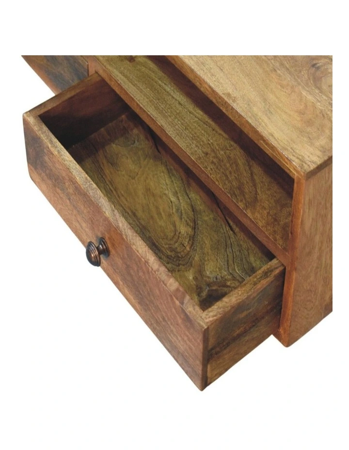 Artisan Furniture Solid Wood Amber Open Media Unit, 2 Drawers & 1 Shelf, Brown image 5