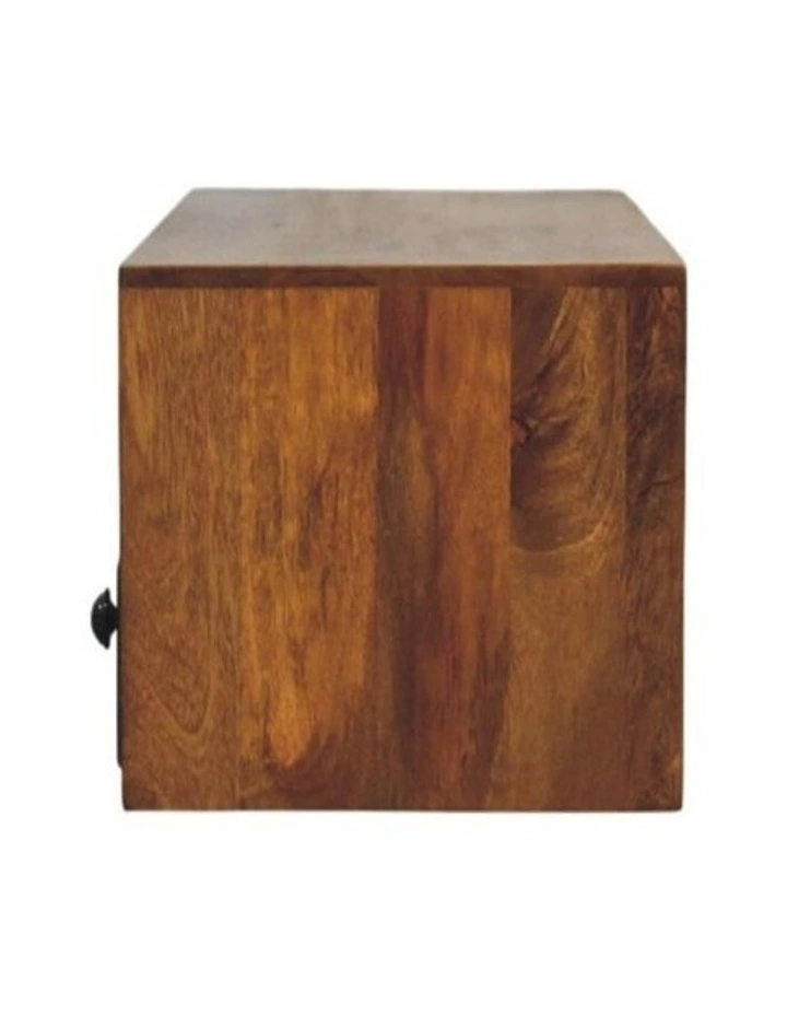 Artisan Furniture Solid Wood Amber Open Media Unit, 2 Drawers & 1 Shelf, Brown image 6