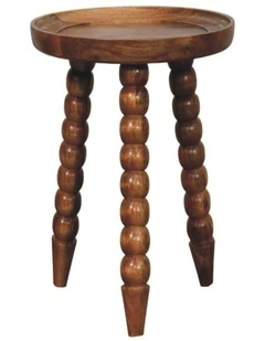 Artisan Furniture Solid Wood Spindle Tray Side Table, Brown