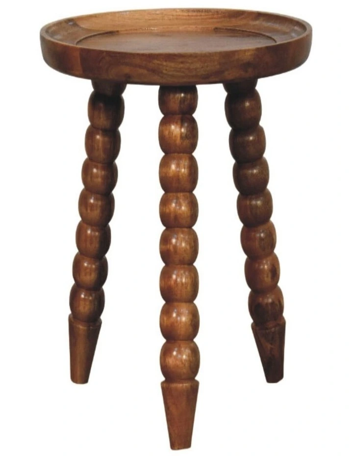 Artisan Furniture Solid Wood Spindle Tray Side Table, Brown image 3