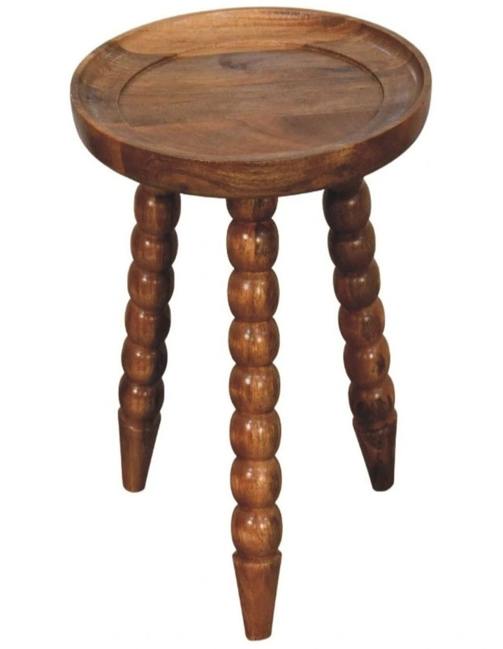 Artisan Furniture Solid Wood Spindle Tray Side Table, Brown image 4