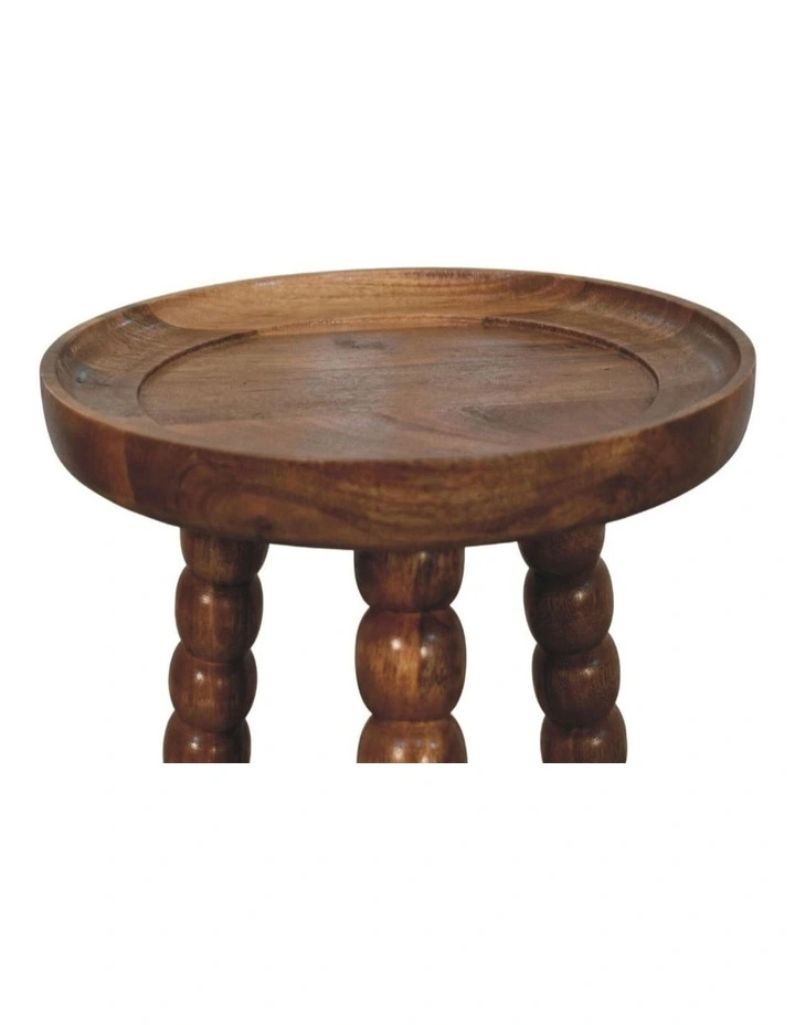 Artisan Furniture Solid Wood Spindle Tray Side Table, Brown image 5