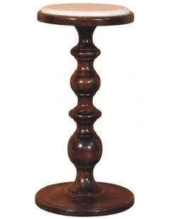 Artisan Furniture Solid Wood Bellmont Marble-Top Side Table, Brown & White