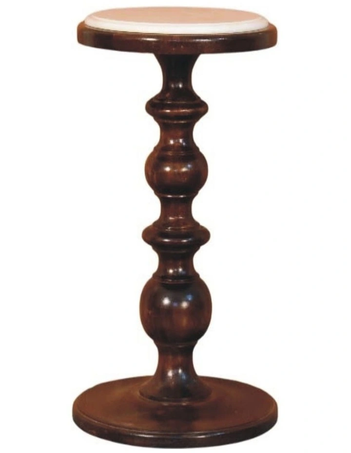Artisan Furniture Solid Wood Bellmont Marble-Top Side Table, Brown & White image 1
