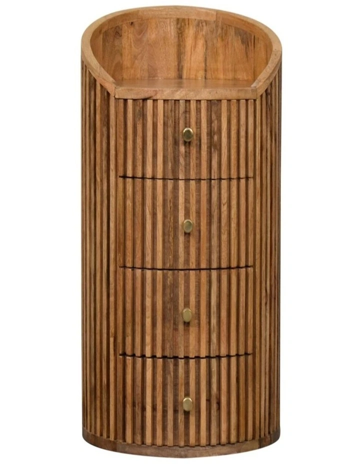 Artisan Furniture Solid Wood Soba Bedside, 4 Drawers & 1 Shelf, Brown image 1