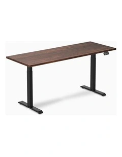 Desky Dual Softwood Sit Stand Desk - American Rustic Pine / 2000x750mm / Matte Black