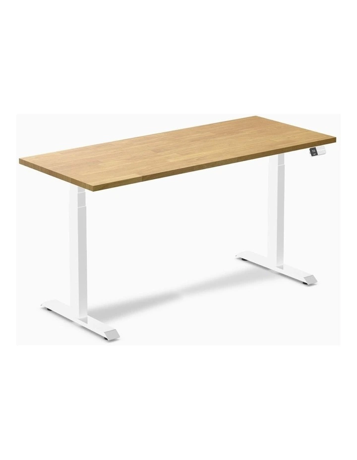 Desky Dual Rubberwood Sit Stand Desk image 1