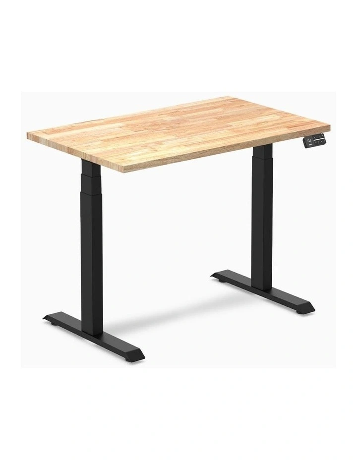 Desky Dual Rubberwood Sit Stand Desk image 1