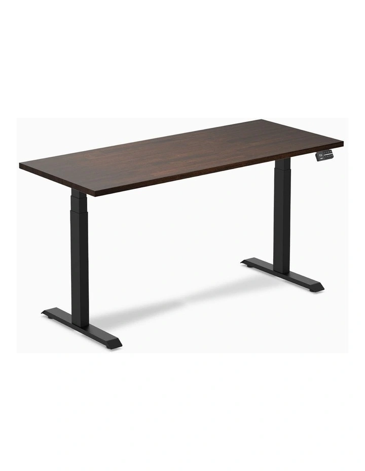Desky Dual Rubberwood Sit Stand Desk image 1