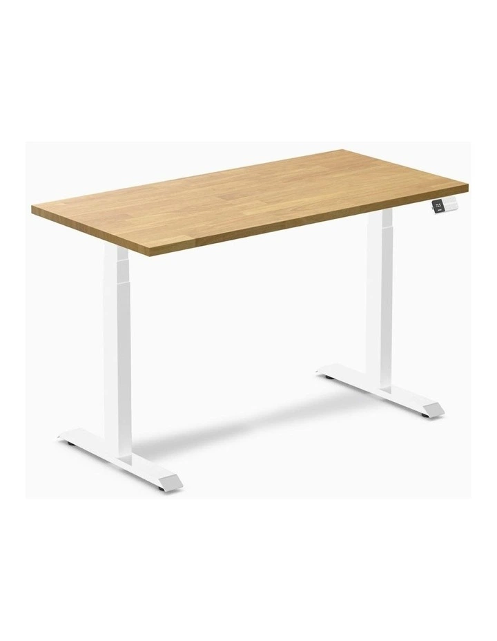 Desky Dual Rubberwood Sit Stand Desk image 1